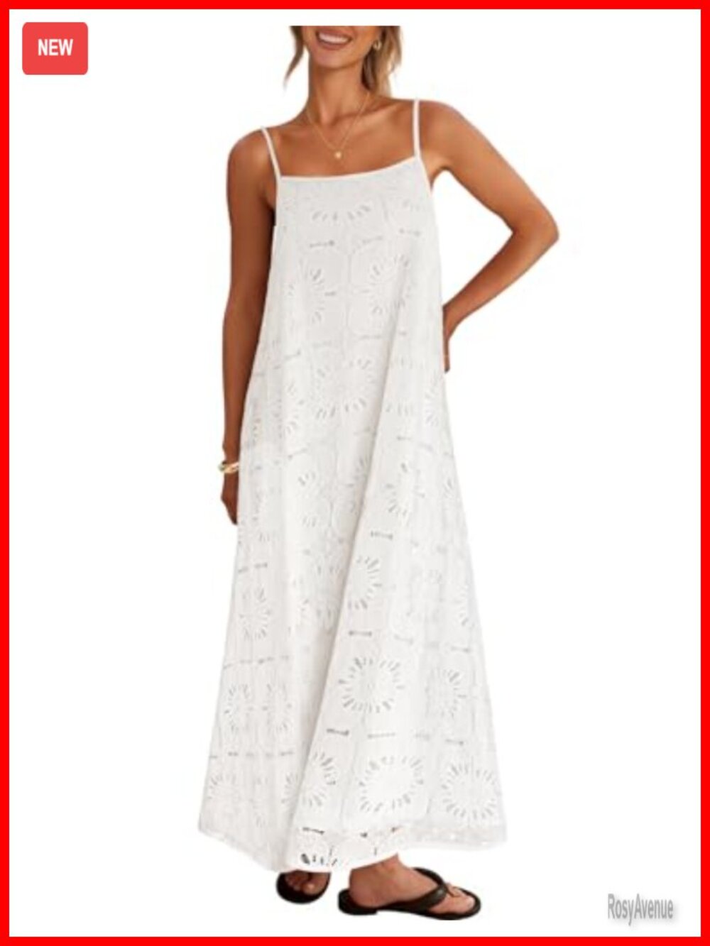 Boho Maxi Dress Spaghetti Strap Lace A-Line Wedding Guest Sundress